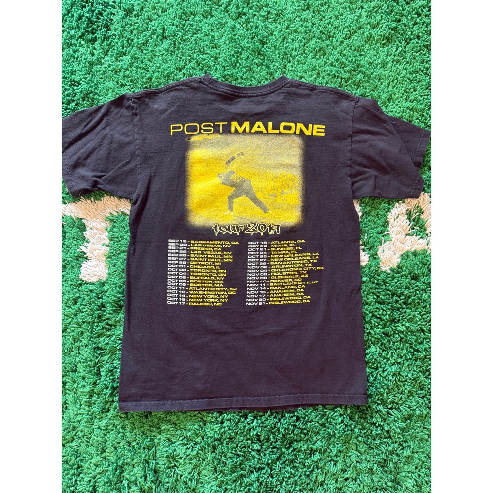 Post Malone 2019 Runaway Tour Graphic T-Shirt Black Yellow Mens Small S - Picture 5 of 6